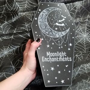 10" large wooden coffin trinket jewlery box